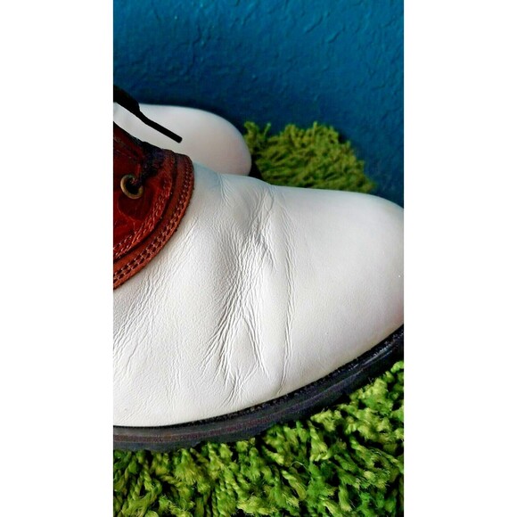 Florsheim Spikeless White/Brown Magneforce Golf Shoes Size 9.5 Men's - Picture 10 of 11